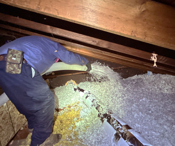 Attic blown-in insulation